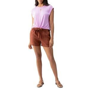 Sanctuary Always Linen Shorts in Rich Clay Sz S